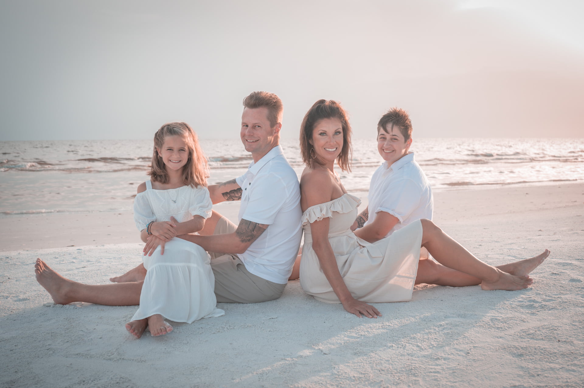 Family photos at sunset in Sarasota